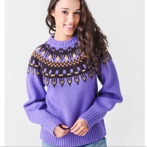 A.L.C Oakley Fair Isle Knit Sweater purple size SMALL NWOT